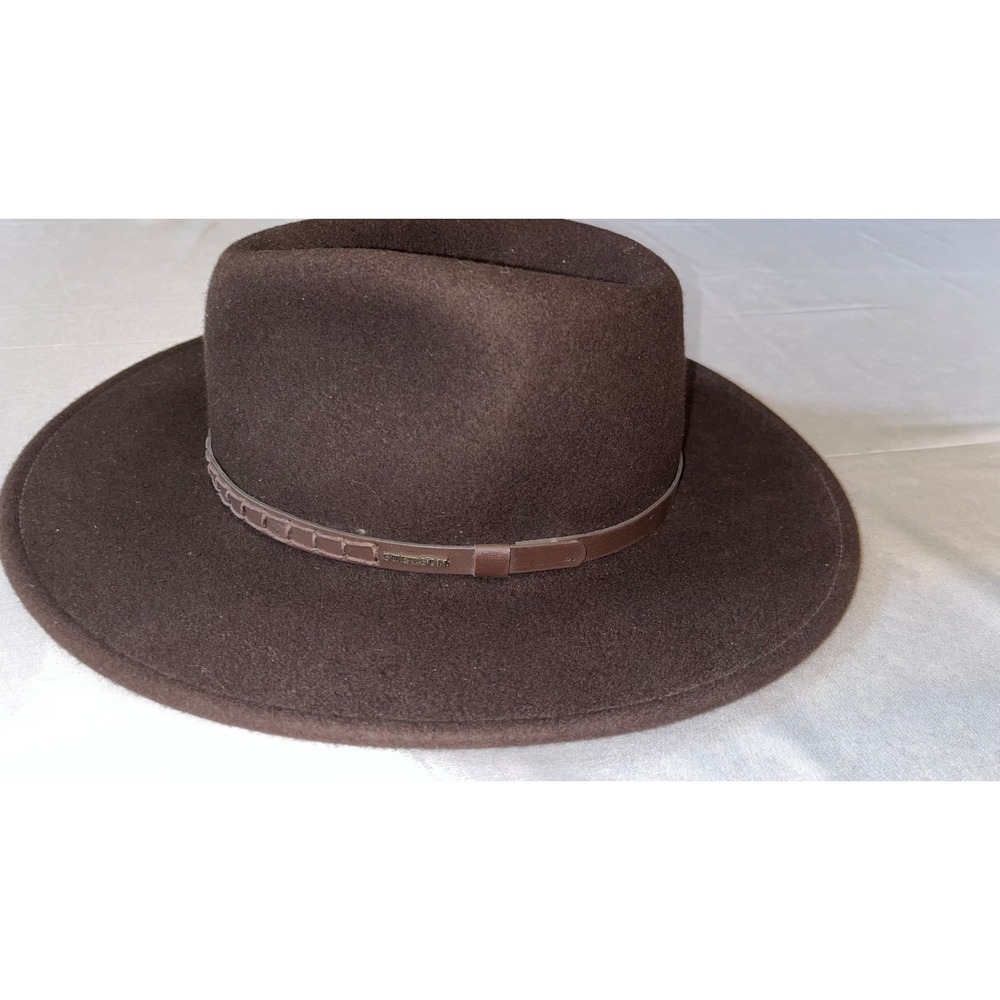 Stetson Sturgis Crushable Wool Cowboy Hat Medium Brown USA Western Fedora NWOT